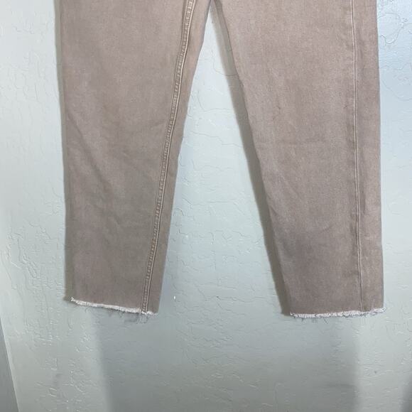 RE/DONE Originals 70s Ultra High Rise Stove Pipe In Washed Khaki - Picture 9 of 12